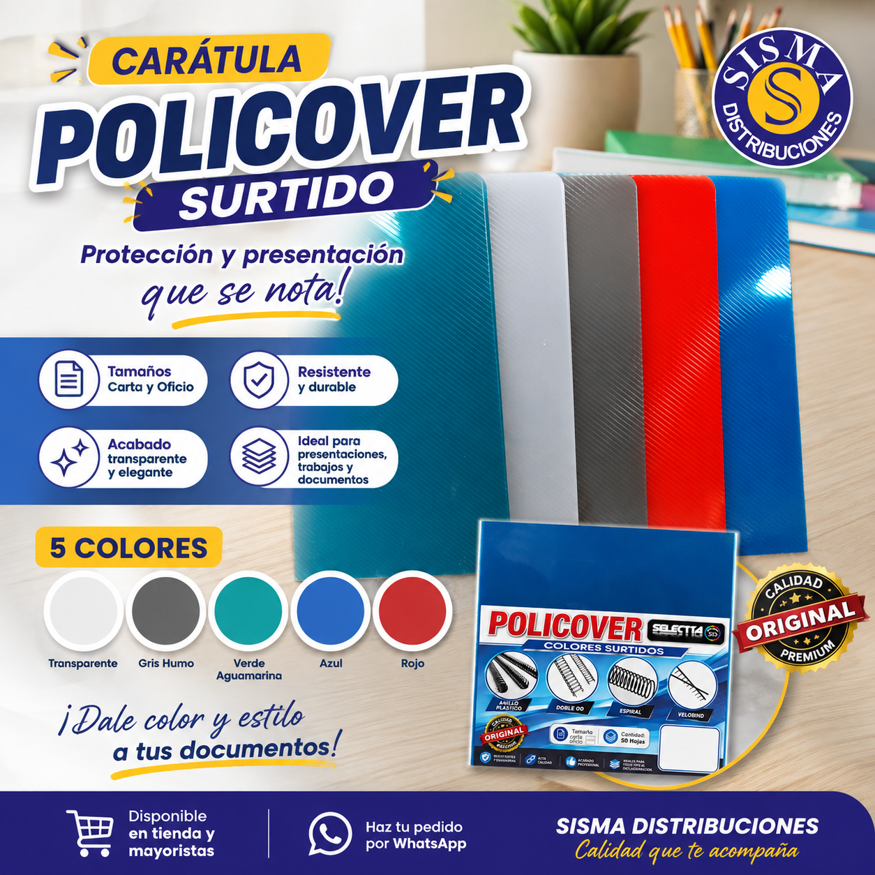 CARATULA POLICOVER CARTA COLORES SURTIDOS